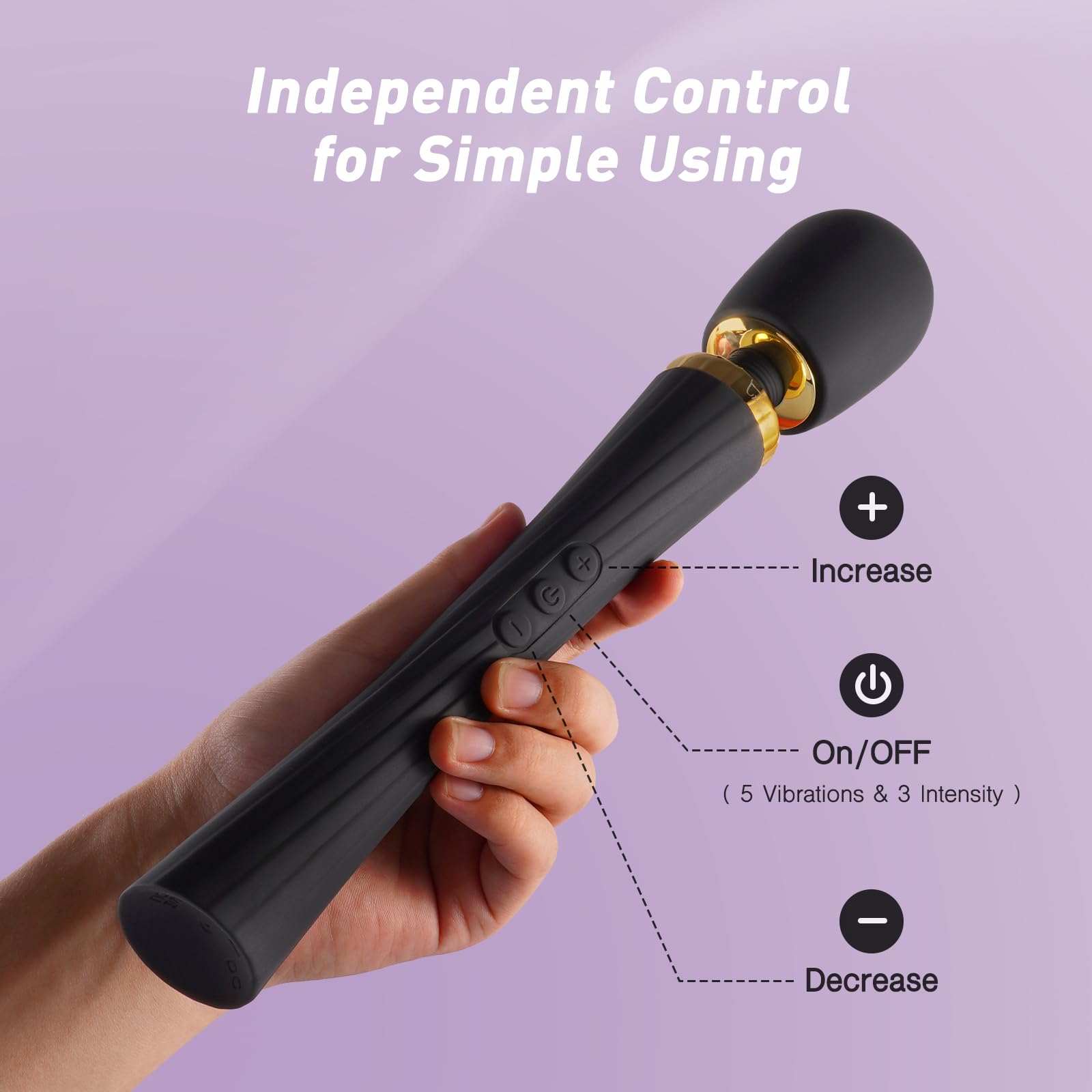Tracy's Dog Wand Vibrator with independent control and adjustable settings for versatile pleasure.